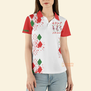 FamilyStore Funny Christmas Golf - Personalized Women Polo Shirt