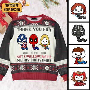 Thank You For Not Swallowing Us Marvel - Gift for Dad, Grandpa, Husband - Personalized Ugly Sweatshirt - CL01 NH96