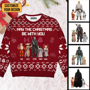 May The Christmas Be With You - Gift For Dad - Personalized Ugly Sweater - CL08 NA94