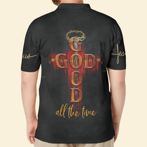 God Is Good All The Time Black Polo Shirt For Men