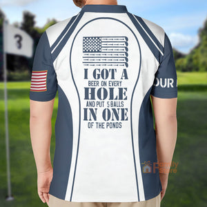 FamilyStore Custom Name Skull Golf Us Flag - Personalized Men Polo