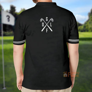 FamilyStore Black And White Argyle Pattern Just Golf It Skull Golf - Men Polo