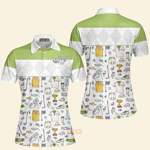 Golf Pattern Polo Shirt For Ladies