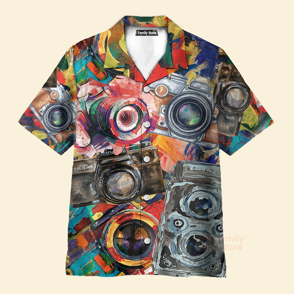 Camera Vintage Colorful Retro - Hawaiian Shirt