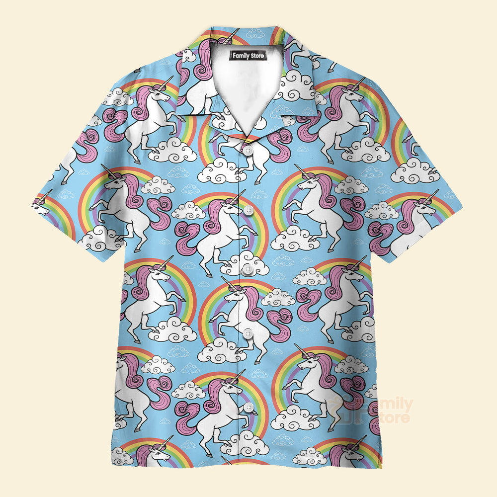 Life Is Better With Pink Unicorn Rainbow SkyBlue Hawaiian Shirt