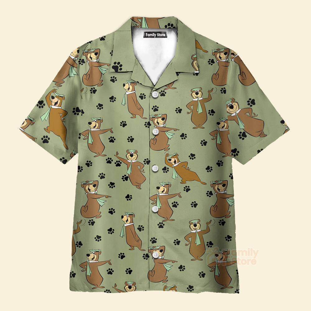 Yogi Bear Show Men's Short Sleeve Hawaiian Shirt