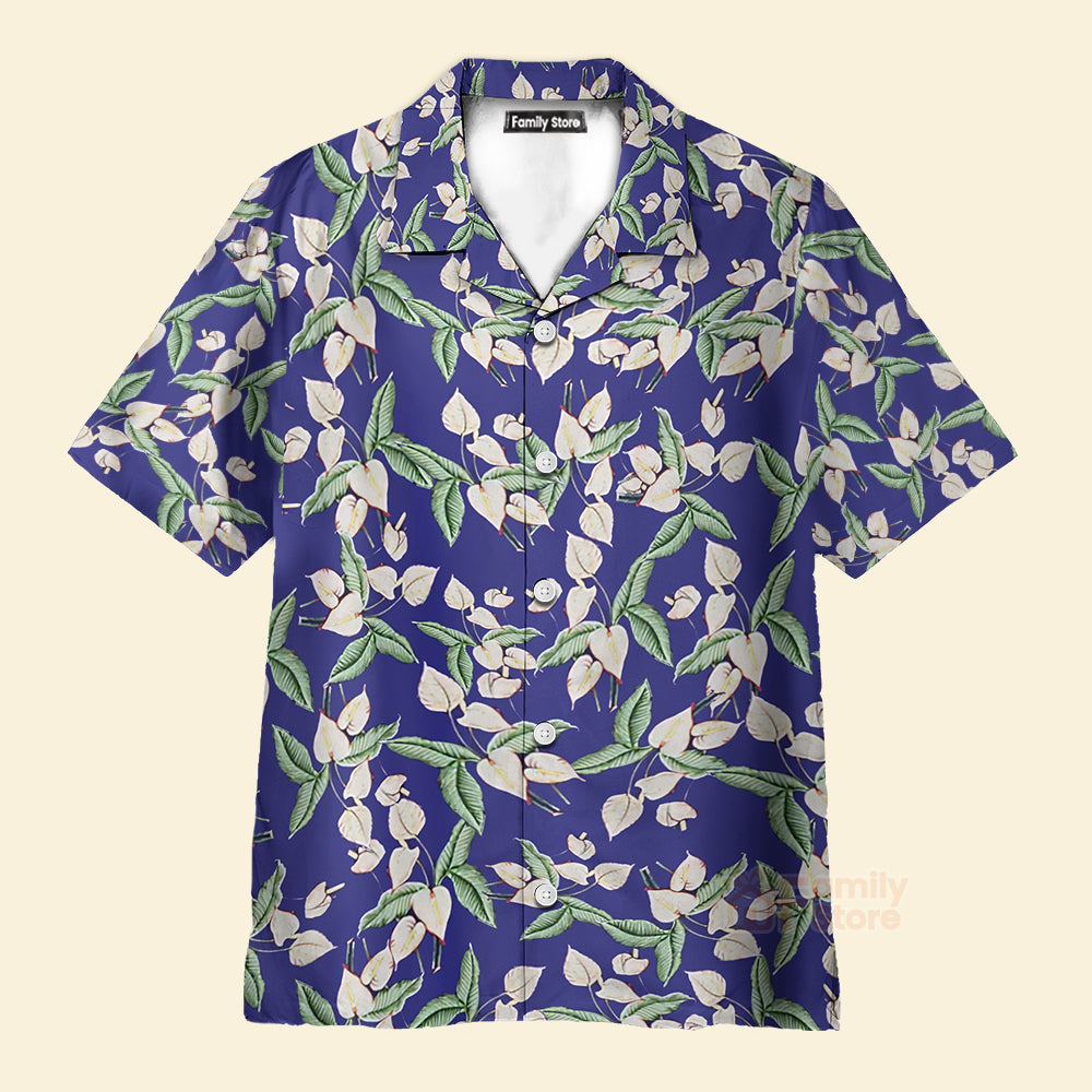 Tom Selleck Magnum Pi Mini Anthurium Blue Custom Hawaii Shirt