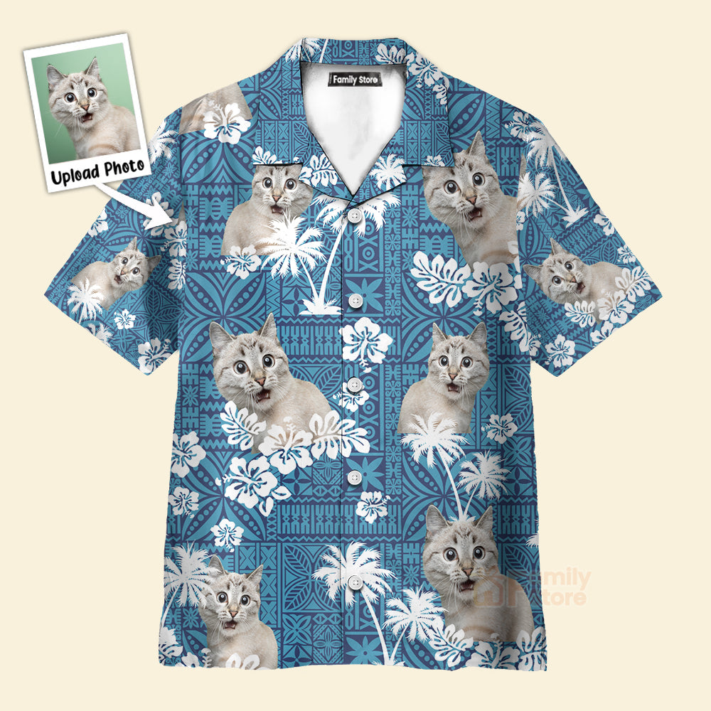Custom Photo Appaloosa Horse Blue Tribal - Custom Hawaiian Shirt