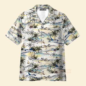 Army Aviation Aircraft Tropical Pattern Hawaiian Shirt