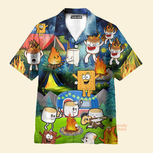 FamilyStore Camping Chocolate Marshmallow Fire - Hawaiian Shirt