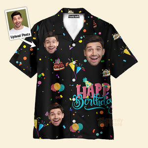 Personalized Face Happy Birthday Hawaiian Shirt Men'S All Over Print Gift