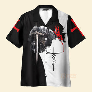 Man of Faith Templar Knight Christian God Jesus Hawaiian Shirt - PN303008Lb