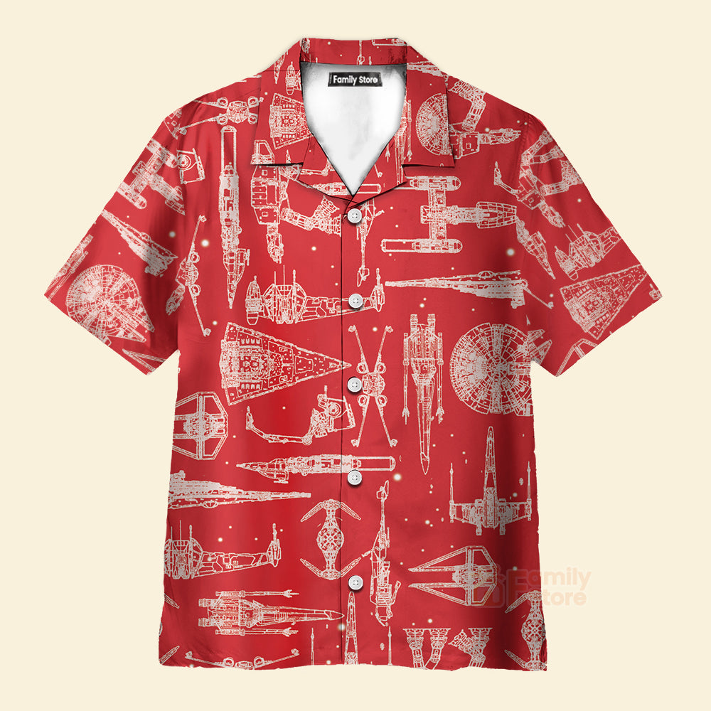 Space Ships Star Wars Red - Hawaiian Shirt For Men, Women, Kids