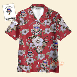 FamilyStore Custom Photo Funny Dog And Flower Red Color - Hawaiian Shirt