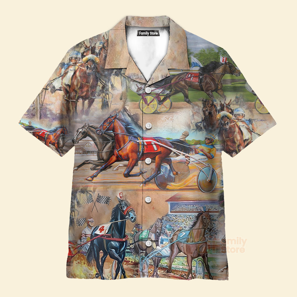 Horse Harness Racing On With Passion - Hawaiian Shirt