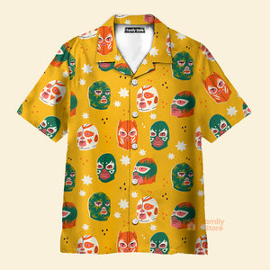 FamilyStore Wrestling Character Pattern Yellow - Hawaiian Shirt