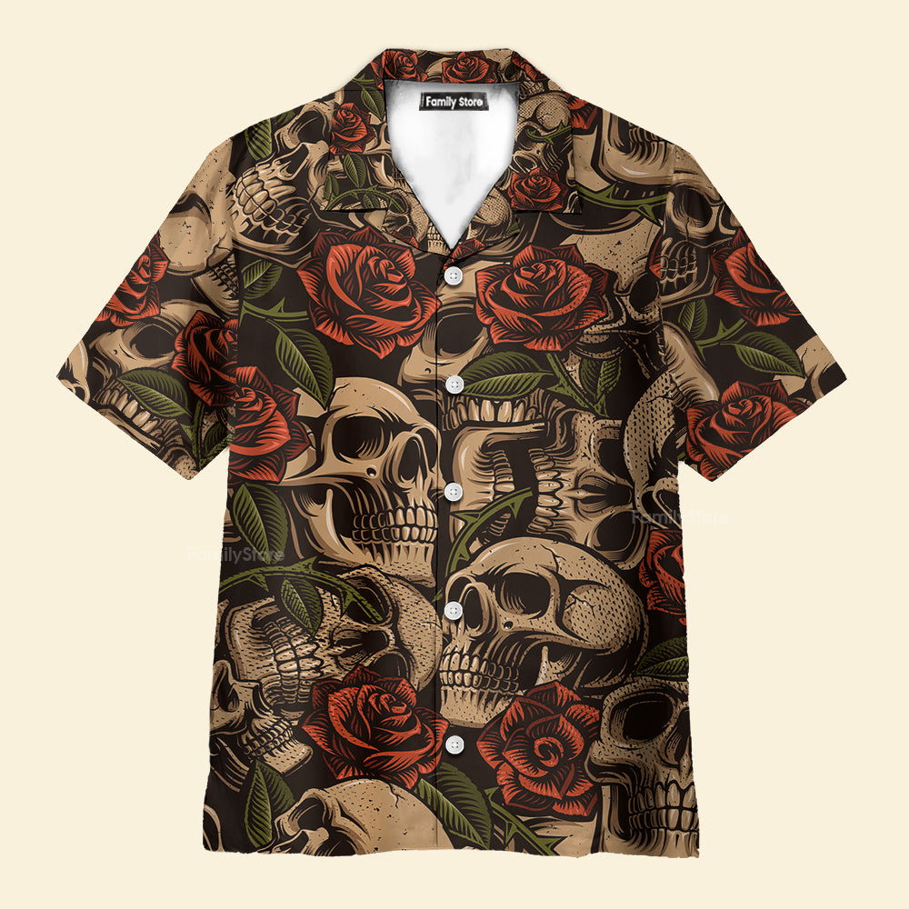 Skull Rose Men's Short Sleeve Shirt