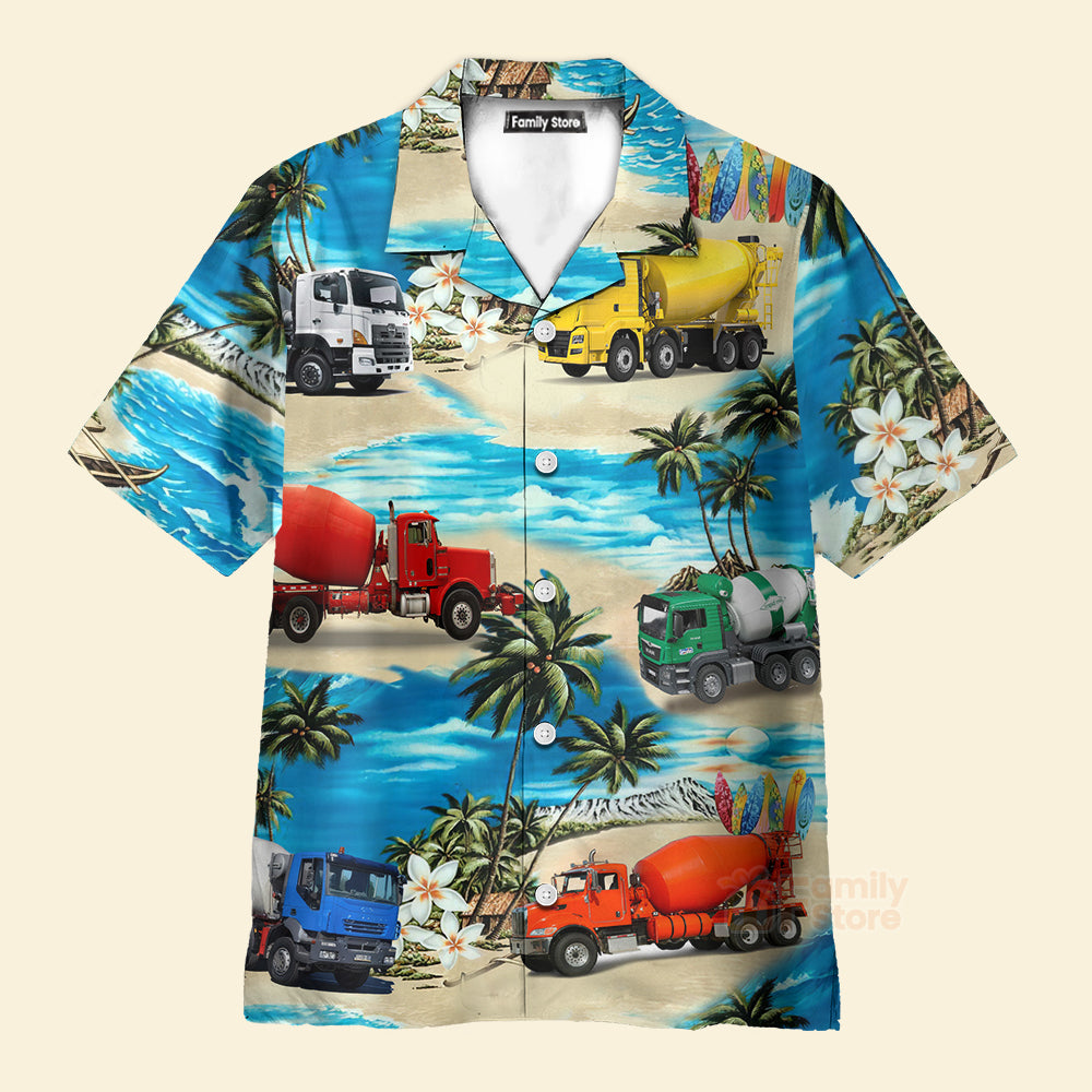 FamilyStore Concrete Mixer Truck Aloha - Hawaiian Shirts