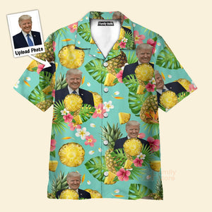 Custom Donald Trump Photo Tropical Style Hawaii Shirt