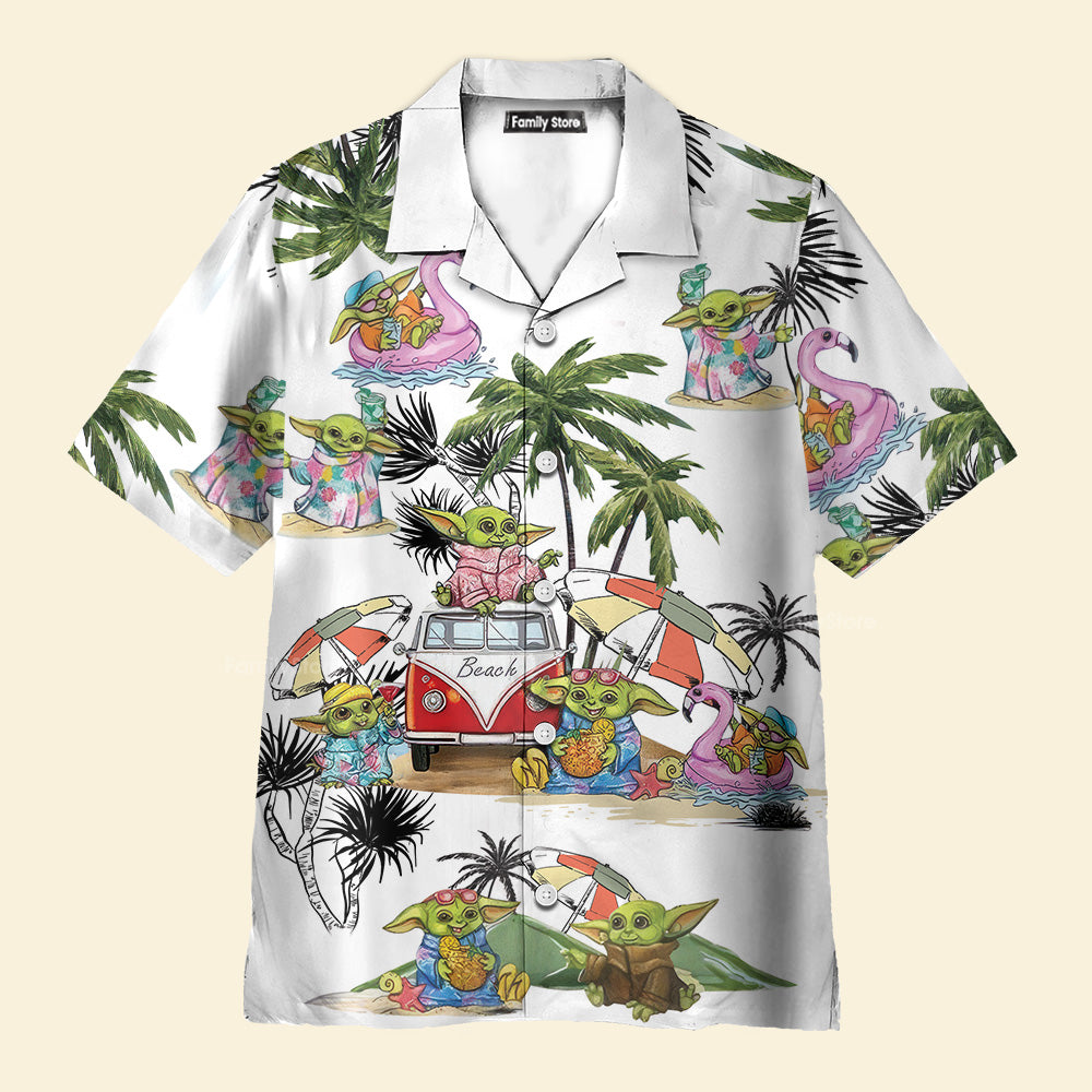 SW Cartoon Baby Yoda - Hawaiian Shirt