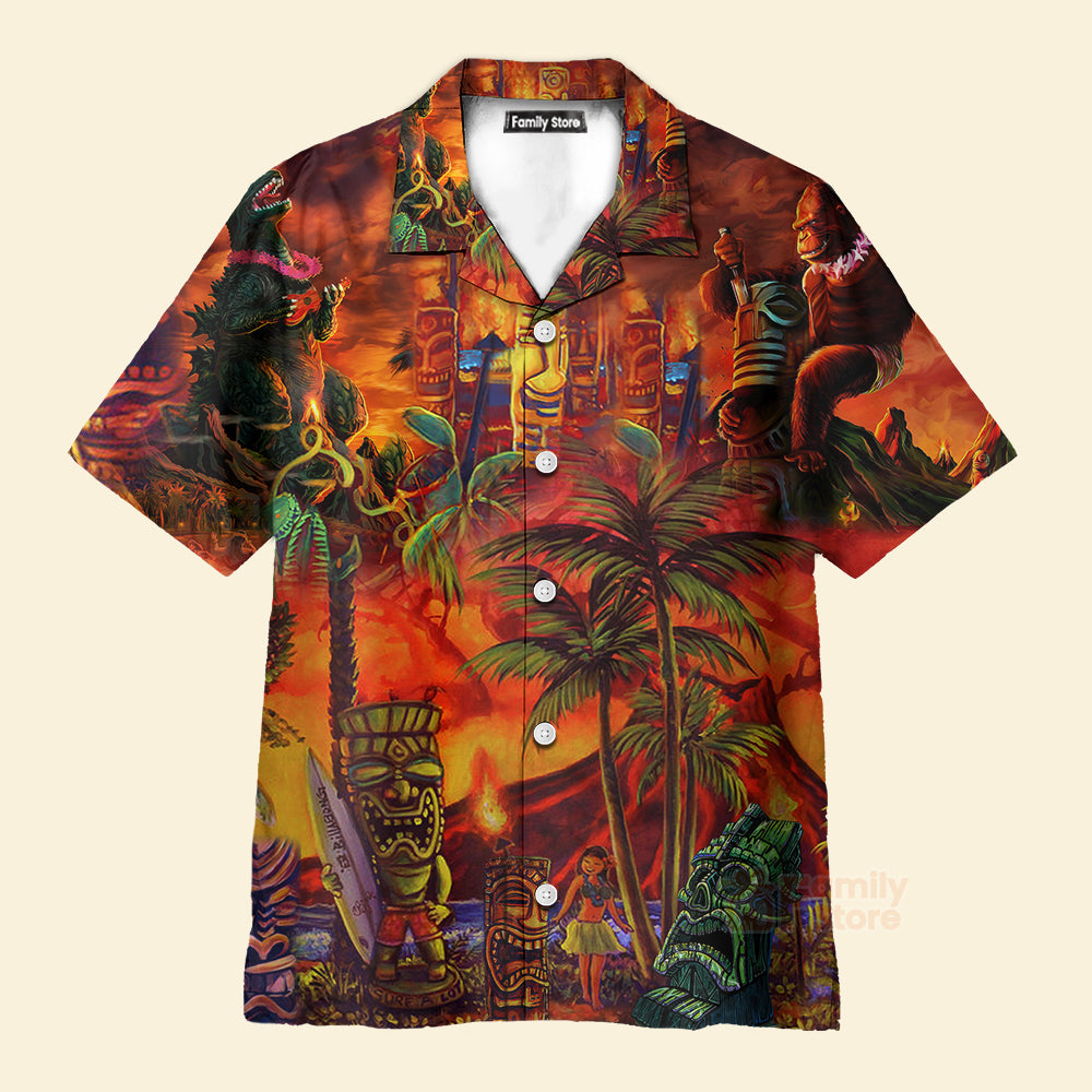 Godzilla And King Hawaiian Shirts Aloha Hawaii Shirt Aloha Shirt For Summer