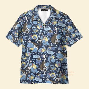 Blastoise Wartortle Squirtle Pokemon Pattern Hawaiian Shirt