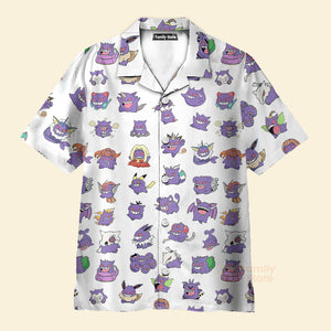 Gengar Cosplay Pokemon Hawaiian Shirt