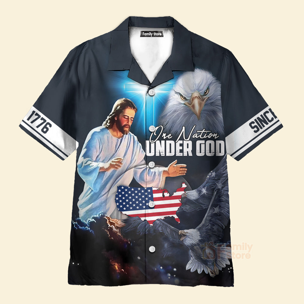 Christian Jesus One Nation Under God Since 1776 Hawaiian Shirt - KLZ1072284Lb