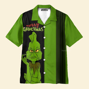 Merry Grinchmas Green And Black Color - Hawaiian Shirt