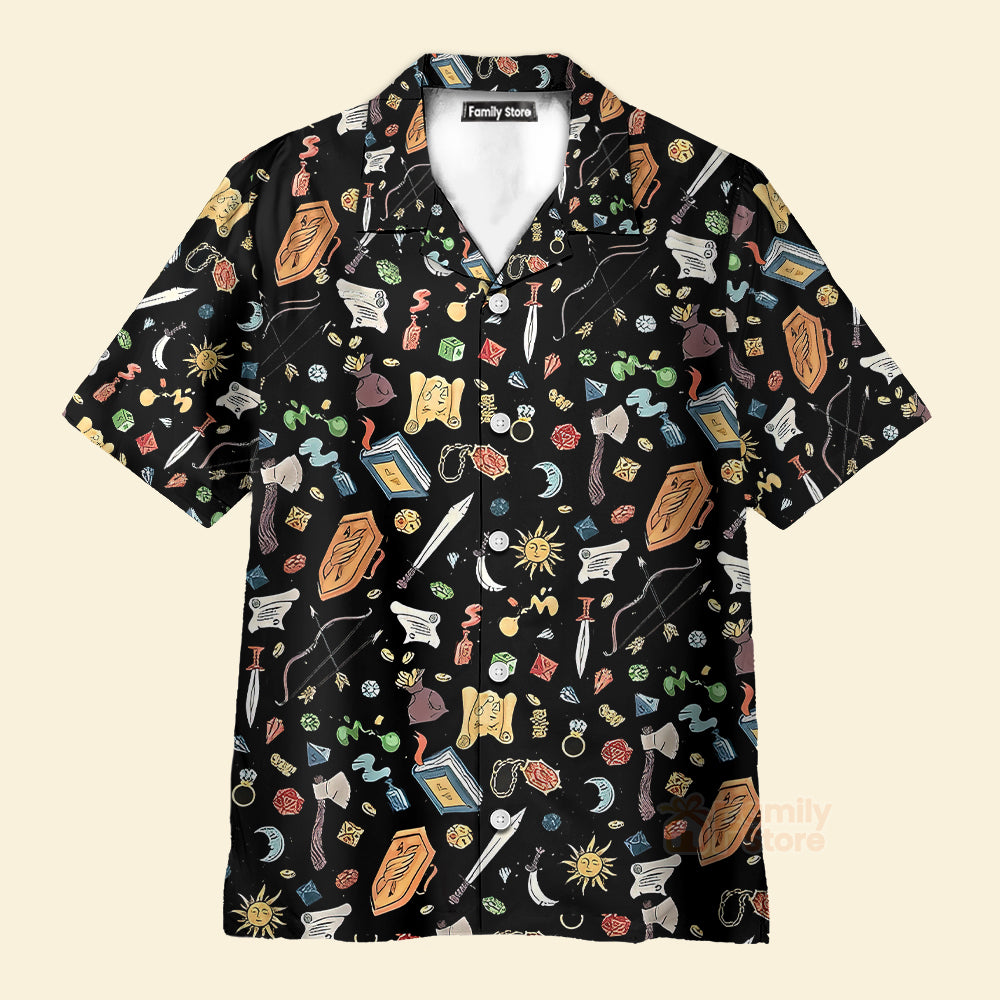 Dice shirt, Dungeons and dragons, DnD Button Up, DM gift