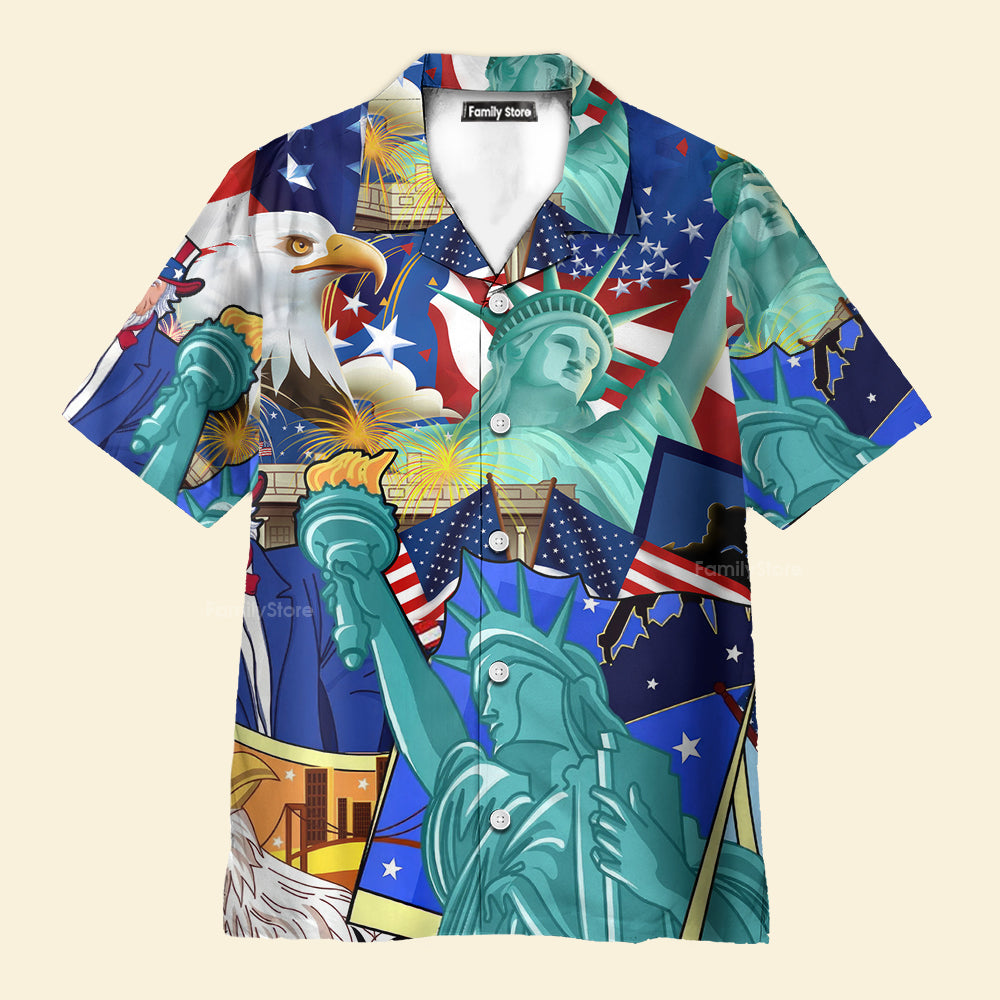 America Eagle Love You Freedom Hawaiian Shirt