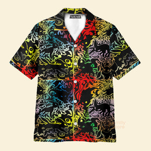 Eevee Pokemon Black Hawaiian Shirt