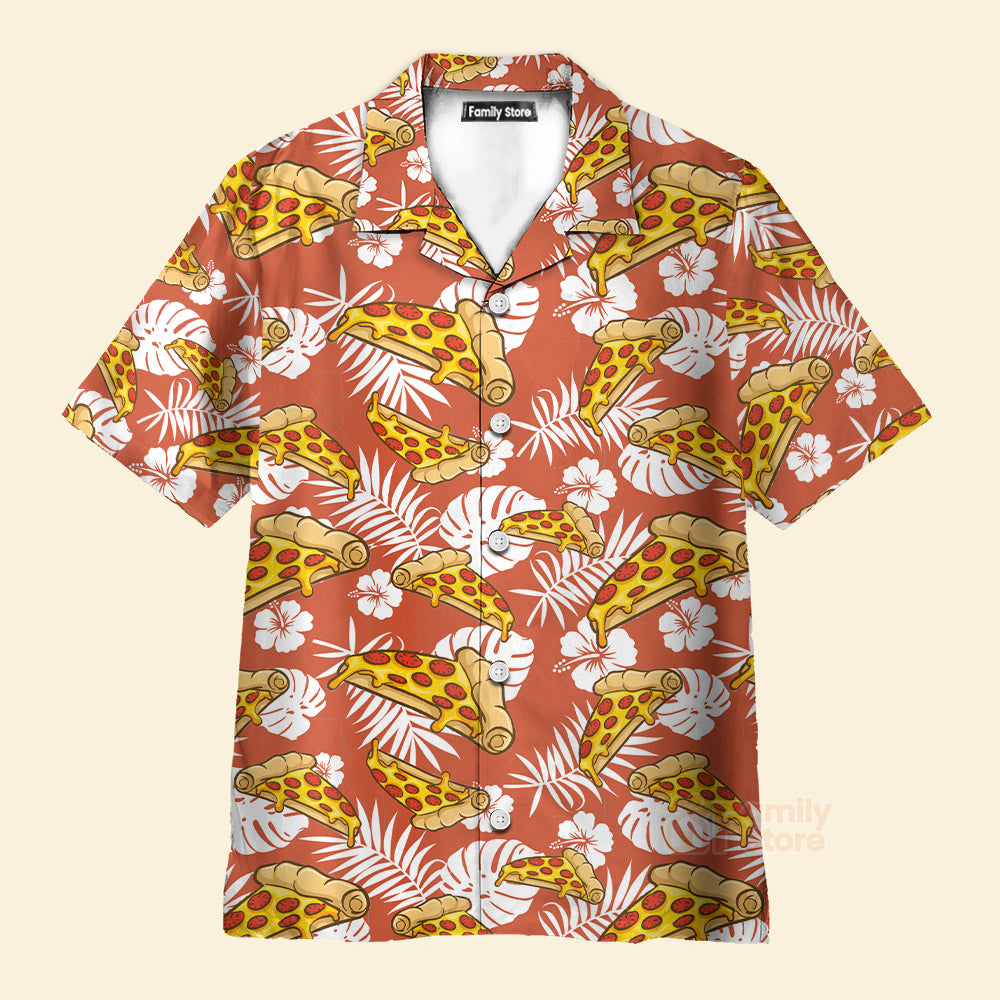 Aloha Tropical Pizza Shirt For Men Hawaiian Shirt