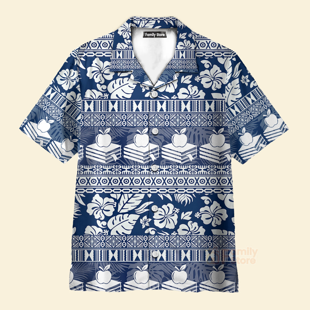 Teacher Hibiscus Leaves Pattern Teacher Hawaiian Shirt