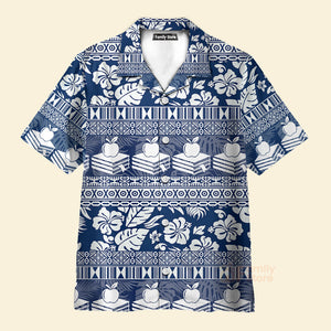 Teacher Hibiscus Leaves Pattern Teacher Hawaiian Shirt