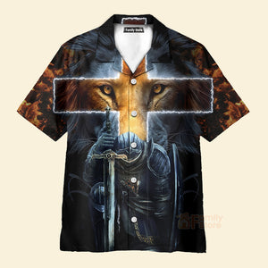 Warrior Of Christ Lion Cross Hawaiian Shirt