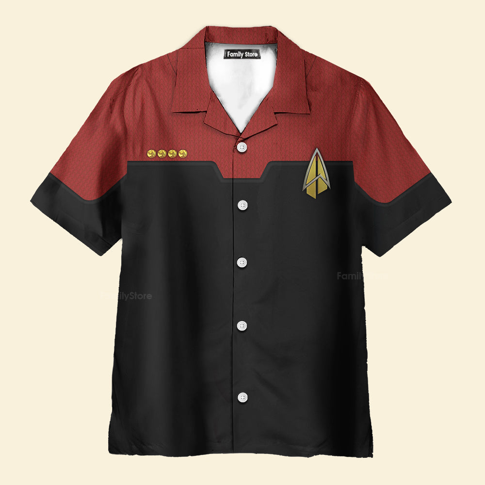 FamilyStore Star Trek Starfleet Command Uniform Cool Hawaiian Shirt