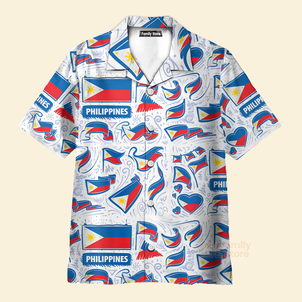 Philippines Flag Pattern Hawaiian Shirt For Men & Women