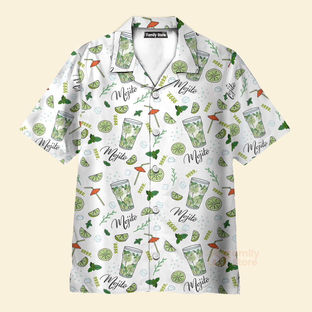 Amazing Mojito Green White Aloha Hawaiian Shirts For Men And For Women