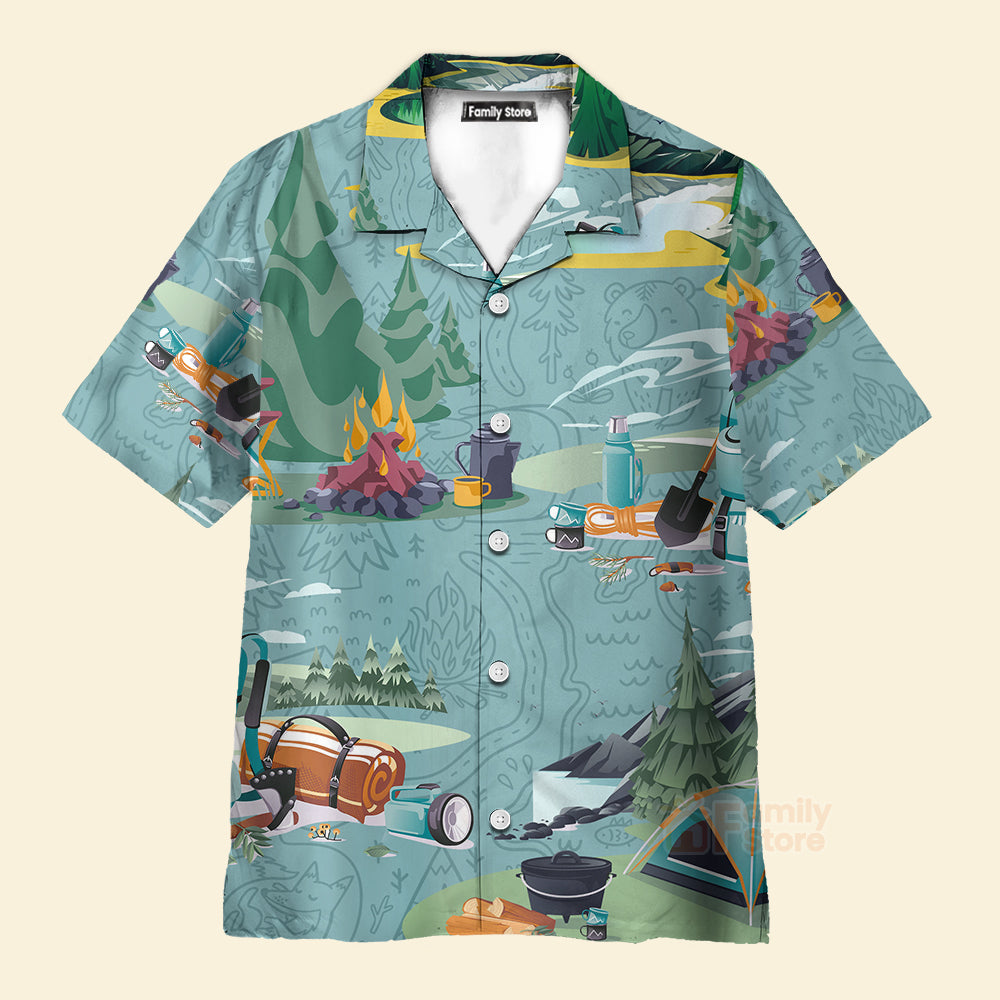 FamilyStore Camping Real Campers Smell Like 5 Things - Hawaiian Shirt