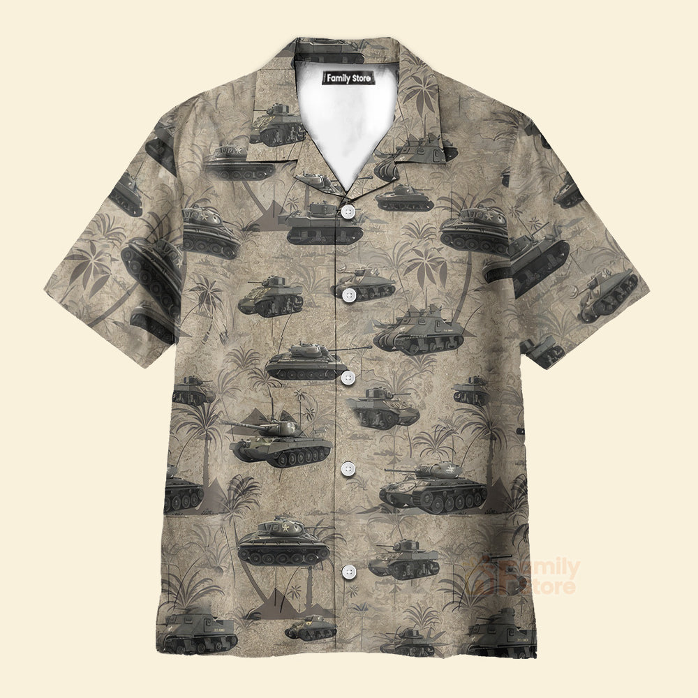 US Army Tanks WWII Hawaiian Shirt