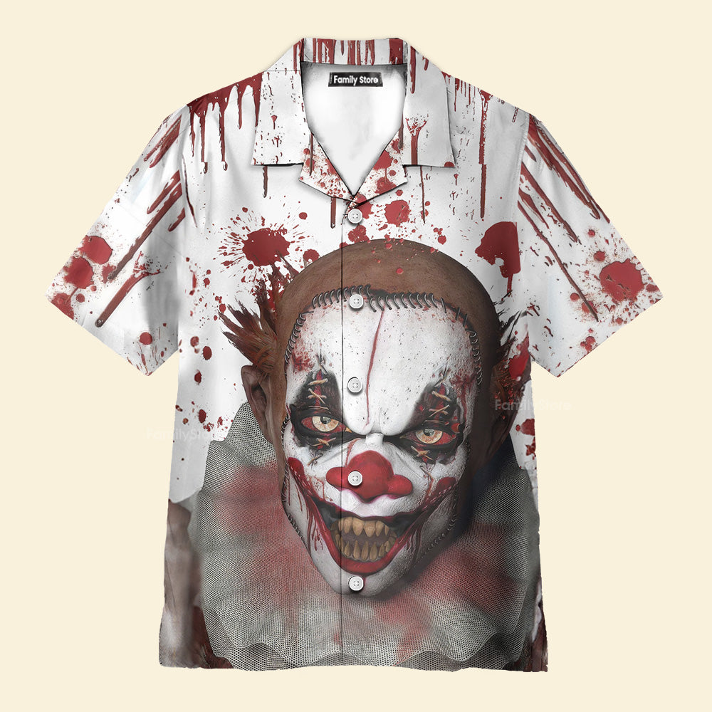 Scary Halloween Clown Faces Hawaiian Shirt