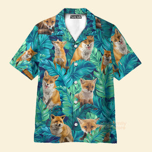 FamilyStore Tropical Fox Casual Button Down - Hawaiian Shirts