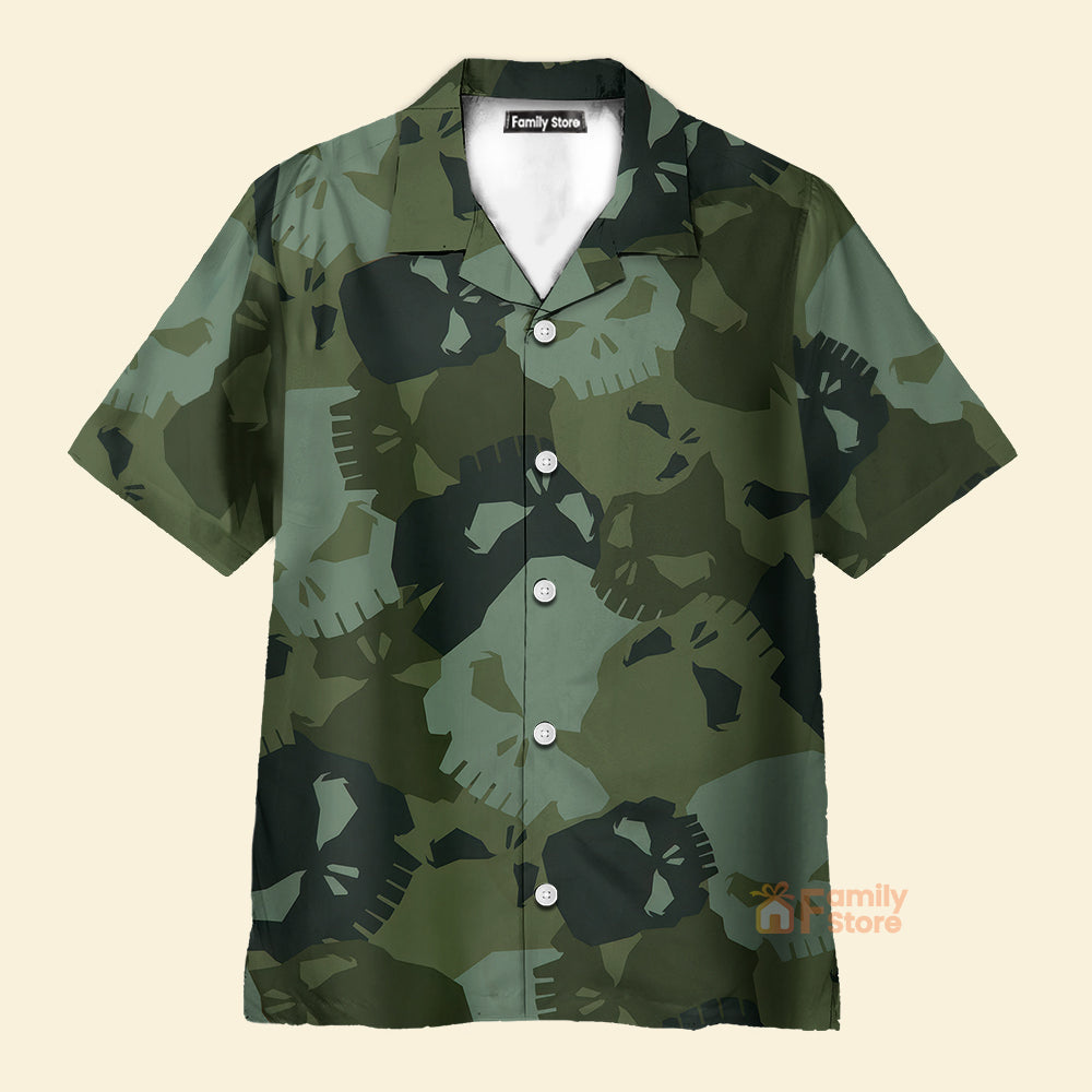 FamilyStore Camouflage Skull Pattern - Hawaiian Shirt