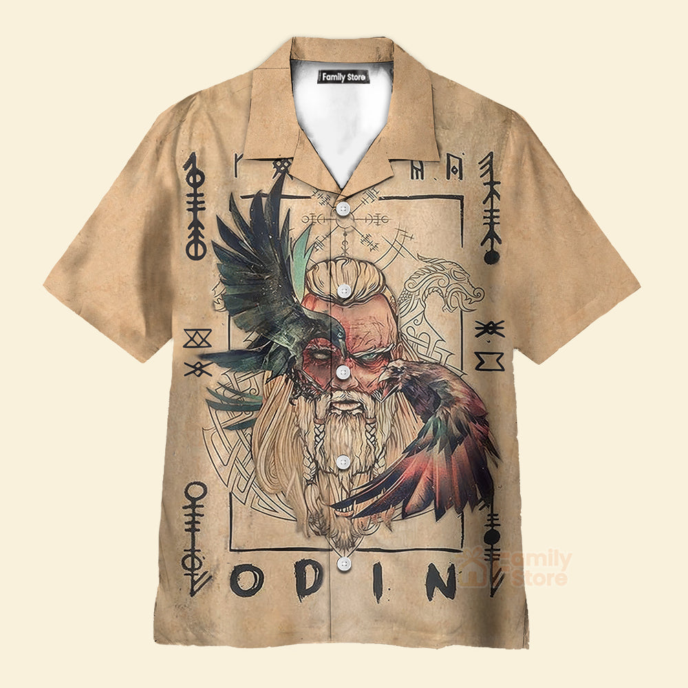 Viking Odin Sign Old Man Viking Hawaiian Shirt