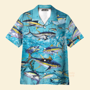 Fishing Tuna Fish In The Blue Sea - Hawaiian Shirt