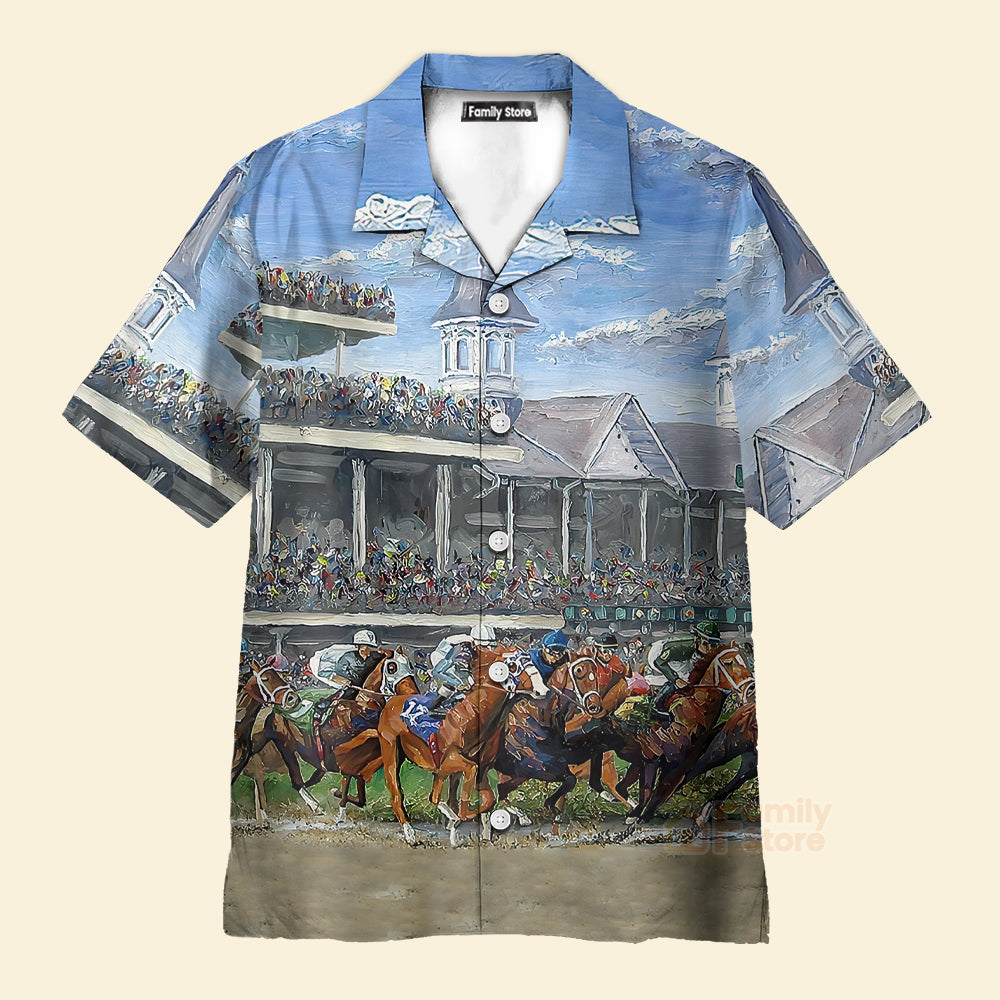 Kentucky Derby Horse Racing Hawaiian Shirt