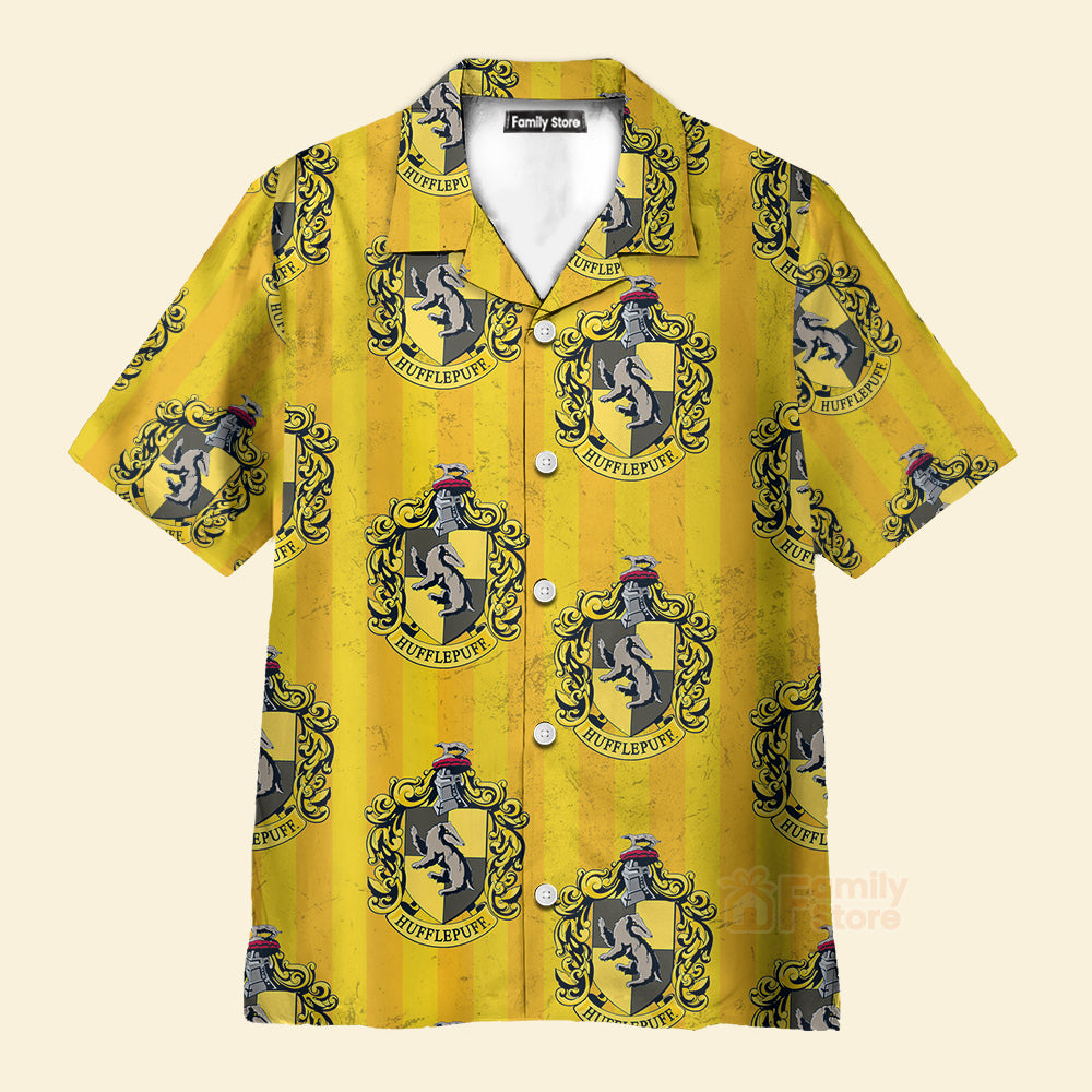 Harry Potter Hogwarts Hufflepuff House Pride Crests Custom Hawaii Shirt