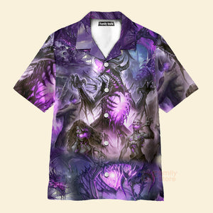 Skull Dragon Love Life Purple Hawaiian Shirt