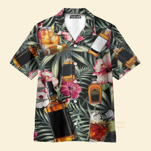 FamilyStore Wine Bourbon Tropical Leaf - Hawaiian Shirt